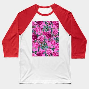 Pink Floral Garden Baseball T-Shirt